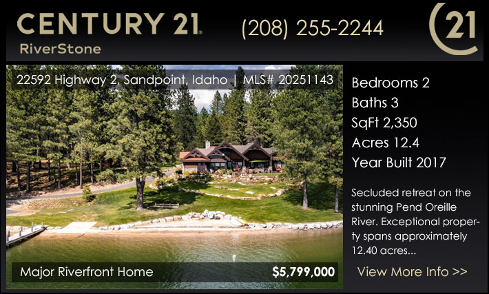 Secluded retreat on the stunning Pend Oreille River Secluded retreat on the stunning Pend Oreille River