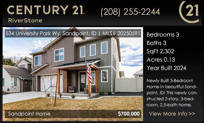 Stunning Newly Built 3-Bedroom Home in beautiful Sandpoint, ID