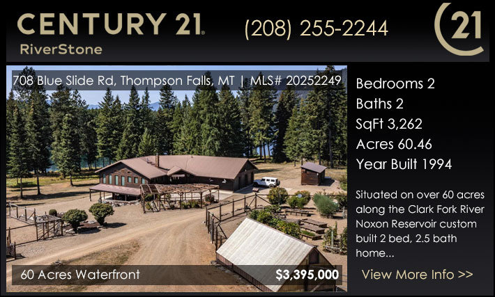 Situated on over 60 acres along the Clark Fork River—Noxon Reservoir