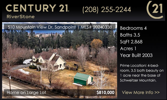 Prime Location! 4-bedroom, 3.5 bath beauty on 1 acre near the base of Schweitzer Mountain
