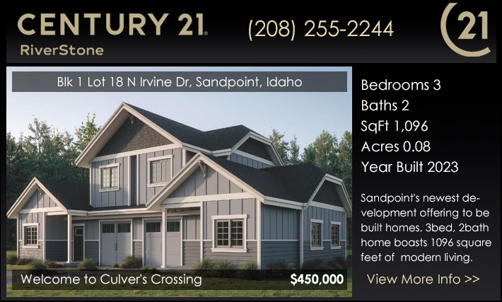 Welcome to Culvers Crossing, Sandpoints newest development offering to be built homes
